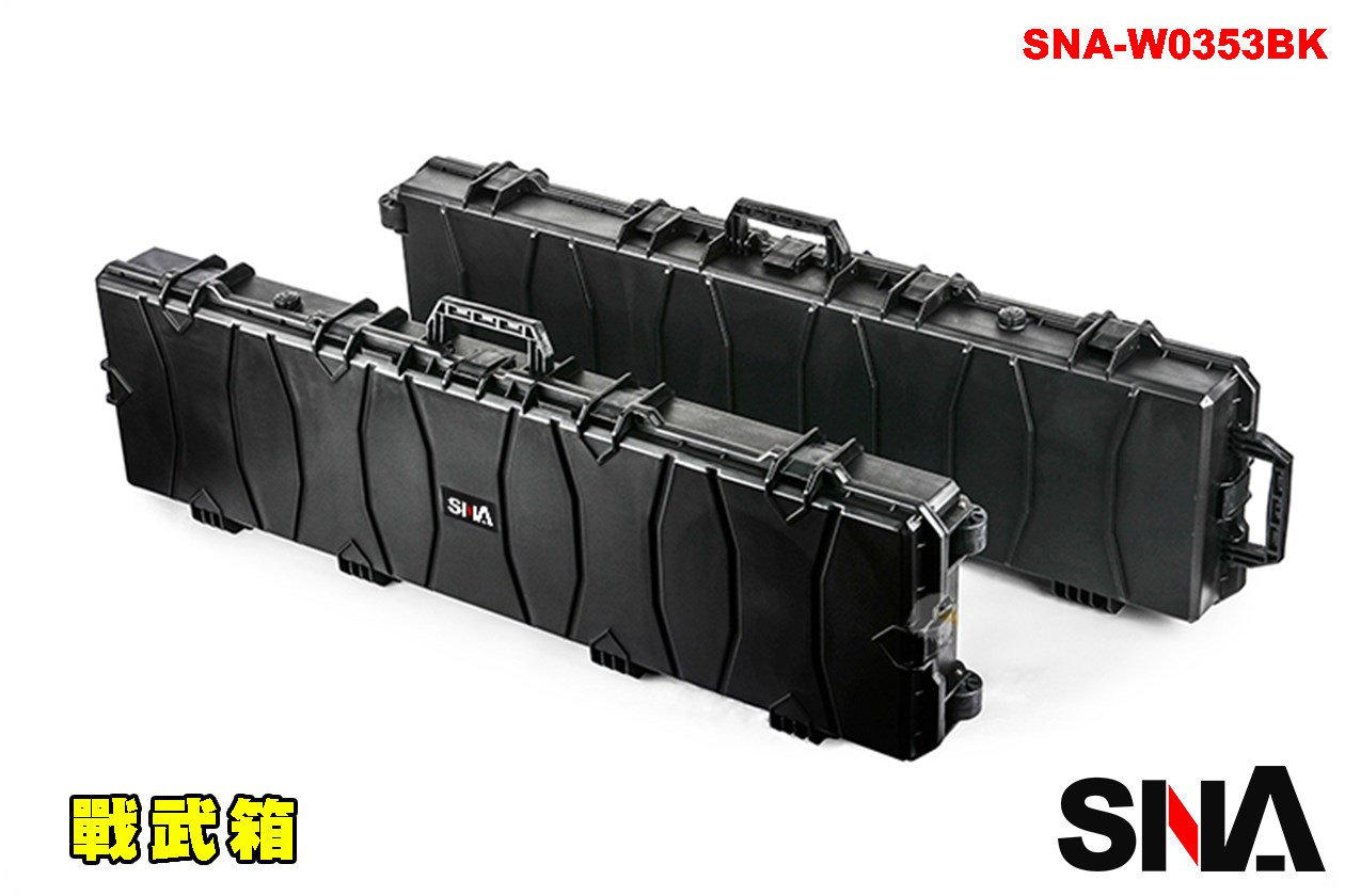 SNA 戰武137公分槍箱帶輪 拖式箱防水防塵 壓力釋放閥SNA-W0353BK 硬殼高防撞耐用工具箱戰術槍盒耐撞攜行箱滾輪槍箱長槍盒收納盒高密度