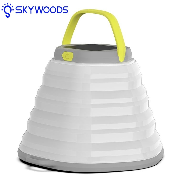 Skywoods 可折疊太陽能野營燈(白) 300流明 L51980露營燈具 暖光 驅蚊燈 戶外 夜晚 手提