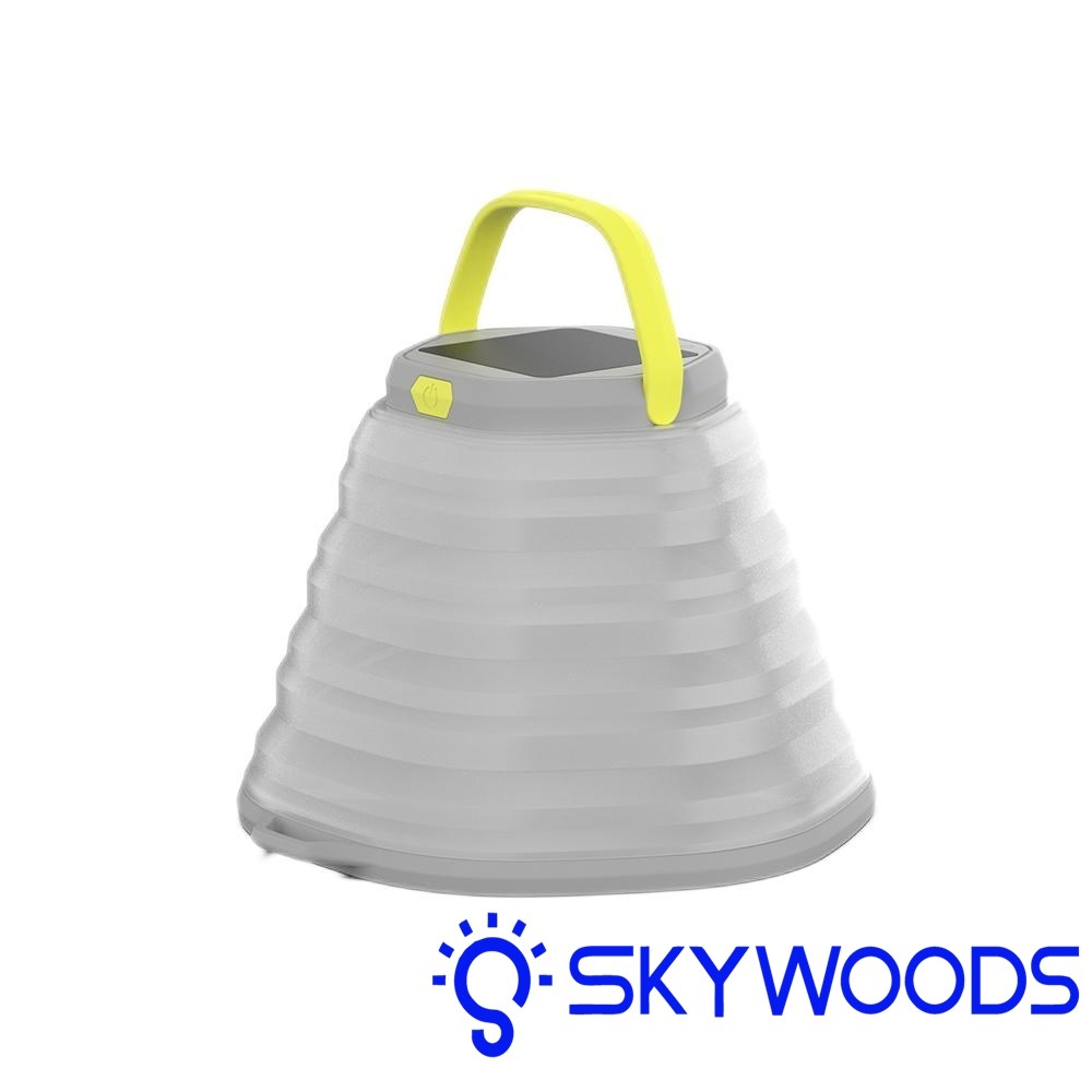 Skywoods 可折疊太陽能野營燈(白) 300流明 L51980露營燈具 暖光 驅蚊燈 戶外 夜晚 手提