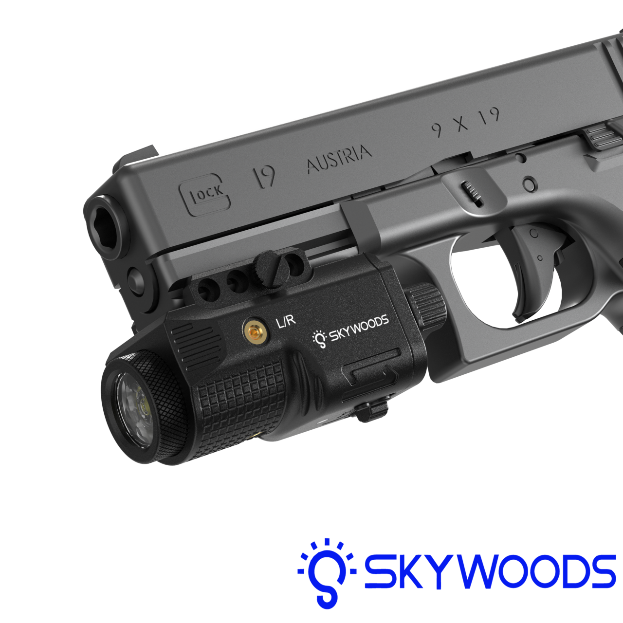 Skywoods PL460R/G/B 槍燈+綠/紅/藍雷射 460流明 聚光燈 戰術槍燈 雷射器 強光戰術燈 寬軌 防水 防塵 防震