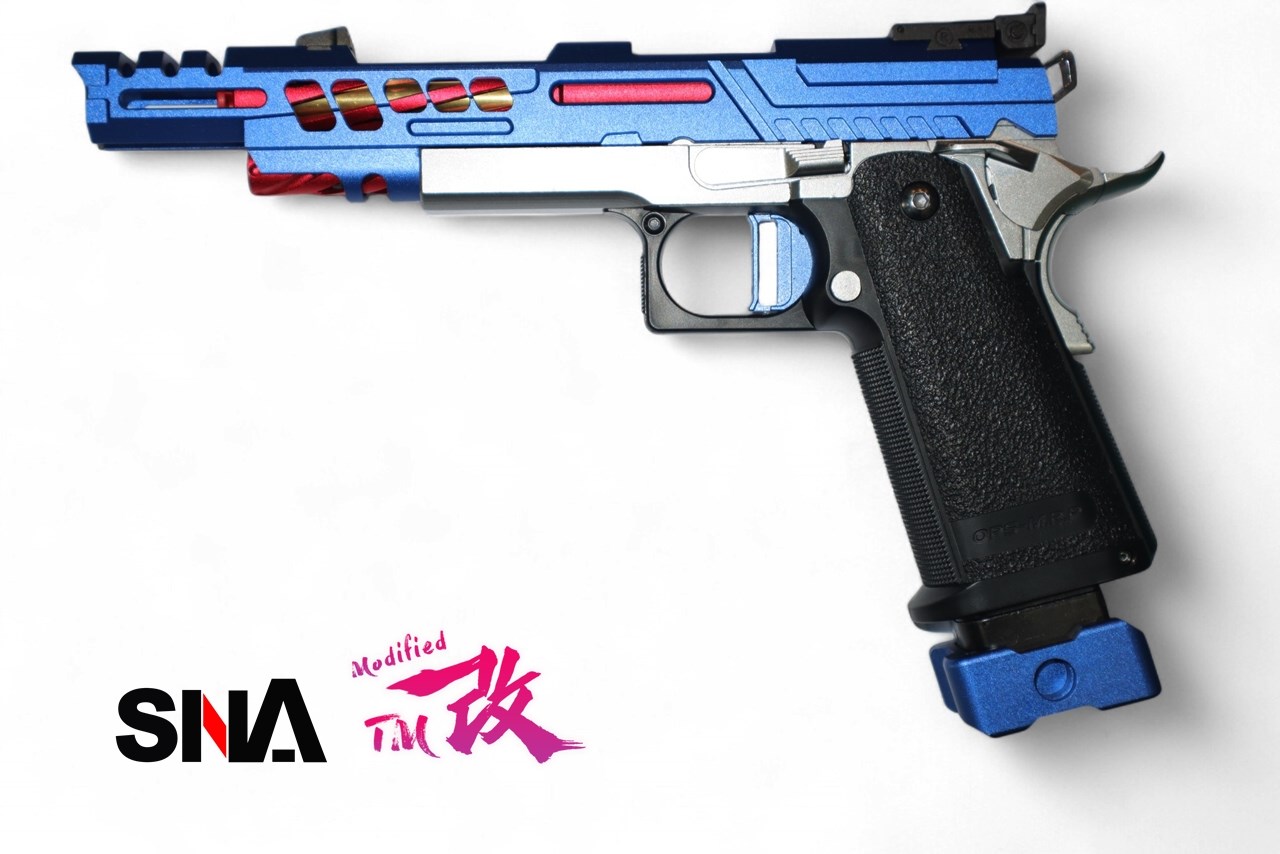 【改】SNA HI-CAPA 美國隊長配色 比賽競技版 瓦斯手槍 MARUI 核心+CNC改裝鋁合金